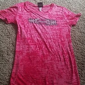 Ladies pink Harley Davidson burnout tee